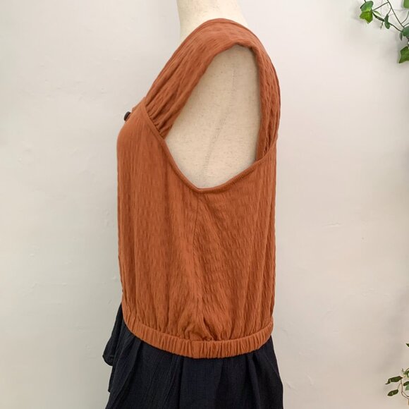 Madewell Terracota Smocked‎ Blouse Size Medium - Picture 6 of 8